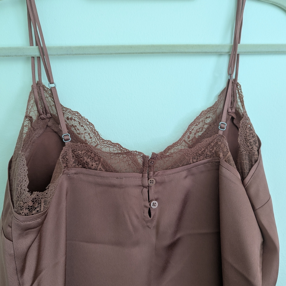 Abercrombie & Fitch Dusty Rose Lace Satin Cami - Picture 4 of 6